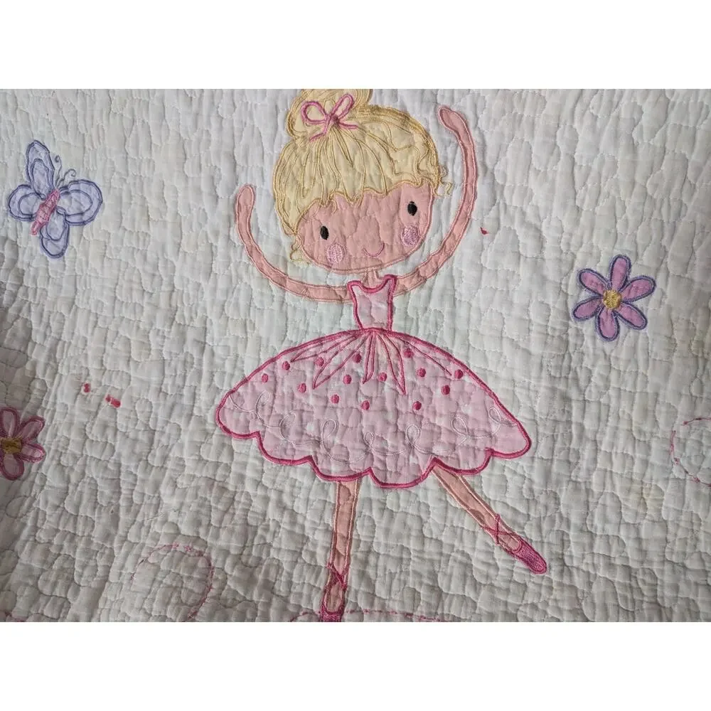 Shabby Cottage Chic Ballerina Bedspread Quilt Full/ Queen